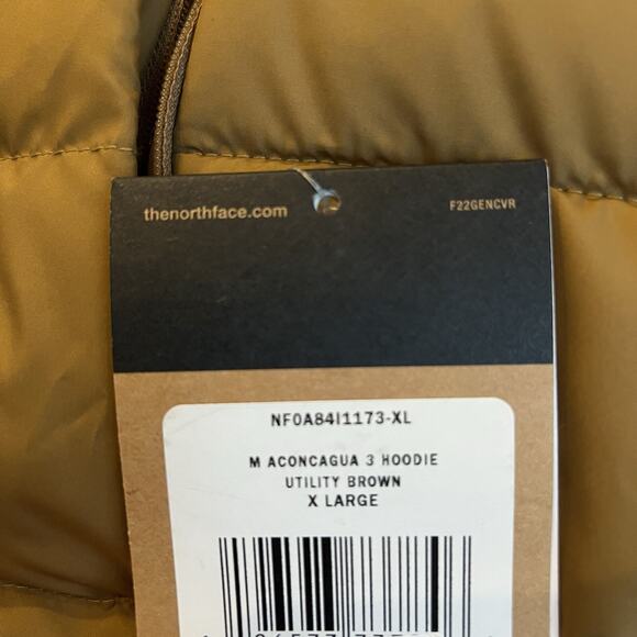 The North Face Full Zip Hooded Jacket Size XL Mens Aconcagua 3 Utility Brown - Picture 12 of 12